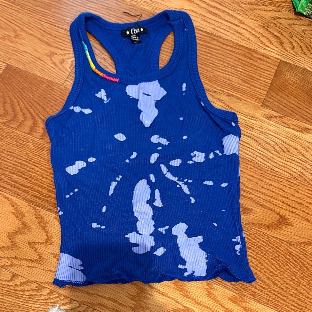 FBZ FLOWERS BY ZOE blue Tie-Dye Tank